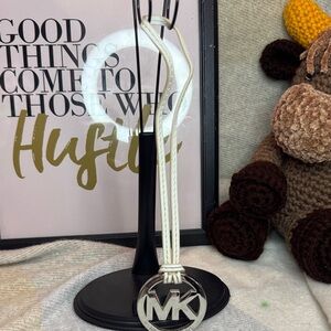 Silver MK Pendant bag charm